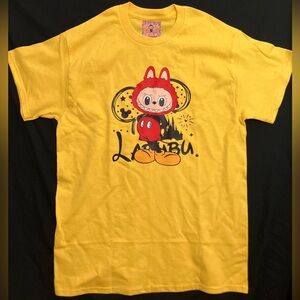 Labubu Mickey Magic Monster Kingdom Yellow Tee